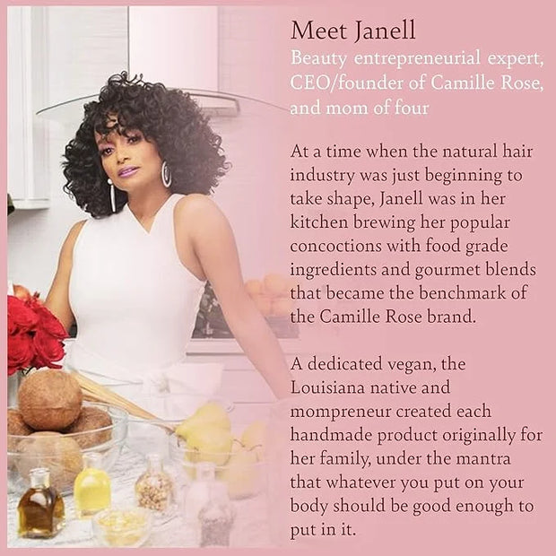 Camille Rose Coconut Water Curl Conditioner with Natural Coconut, Rosemary, & Castor Oils to Hydrate and Detangle, for Cur...