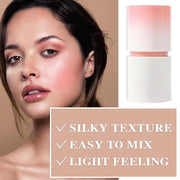 Cream Blush Stick with Brush and Makeup Sponge,Waterproof Multi Cream Makeup Stick,Lightweight,Long-lasting,2 in 1 Multi B...