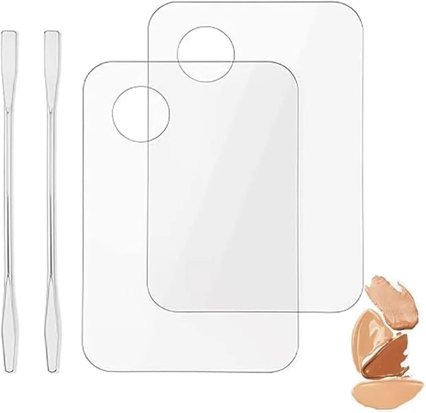 2pcs Acrylic Makeup Palette, Cosmetic Makeup Mixing Tray
