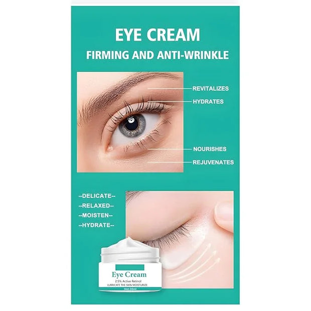 Caffeine Eye Cream, 2.5% Activity Retinol Eye Cream For Puffiness And Bags Under The Eyes Deep Moisturizing Anti-Wrinkle A...