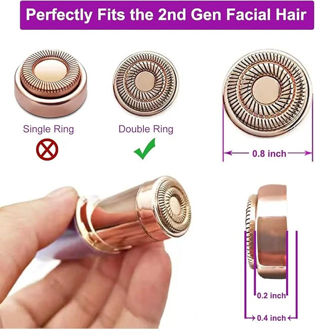 Replacement Heads for Flawless Generation 2, Facial Hair Removal Replacement Heads for Women, Compatible with Finishing Fl...