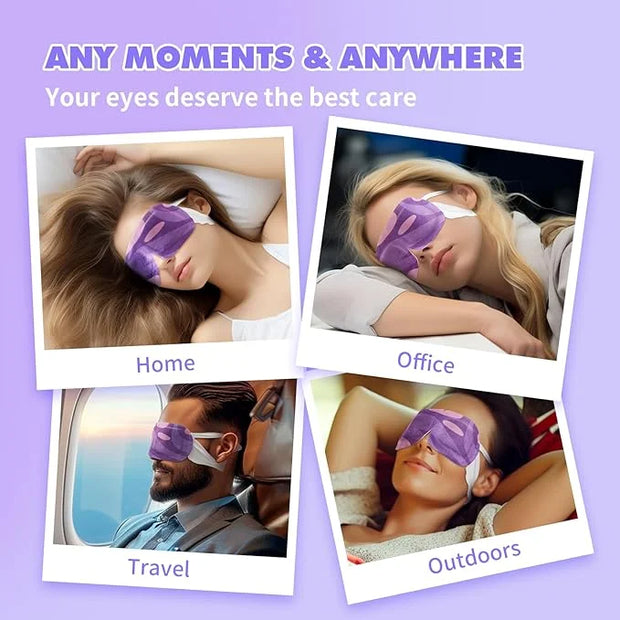 18 Packs Lavender Steam Eye Masks for Dry Eyes Warm Eye Mask Heated Eye Mask Reduce Puffiness Dark Circles Travel Essentia...