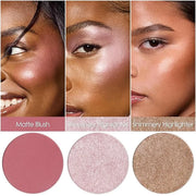 FOCALLURE Blush and Highlighter Palette,3 in 1 Makeup Powder, Cruelty-Free Matte, Shimmer Illuminator for a Glowing Look,#...