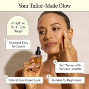 Sun Blush Glowing Self Tanning Drops Australian Made 1.0 fl.oz | Sun-Kissed, Natural Face & Body Gradual Self Tanner with ...