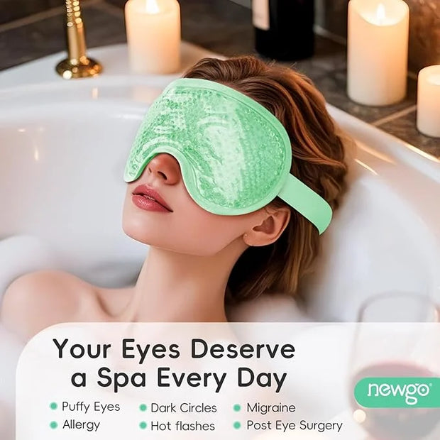 NEWGO Cooling Eye Mask for Puffy Eyes, Cold Eye Mask Eye Ice Pack for After Eyes Surgery, Tension Stress Relief, Itchy Eye...