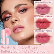 6 PCS Hydrating Lip Oil, Big Brush Head Lip Glaze Shiny Transparent Lip Glow Oil, Nourishing & Non-sticky Long Lasting Fre...