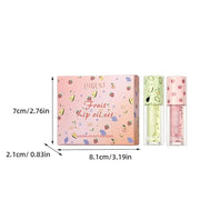 Petansy Fruit-Flavored Plumping Lip Oil Set 4 Packs Moisturizing Lip Glow Oil Long Lasting Nourishing Lip Gloss Set No-Sti...