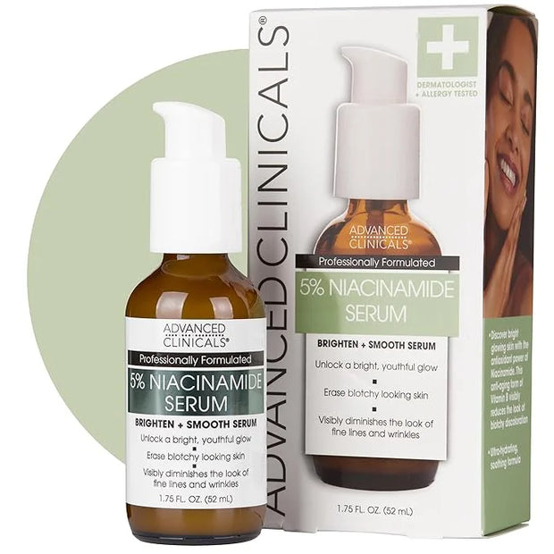 Advanced Clinicals Niacinamide Serum | 5% Niacinamide Serum For Face With Hyaluronic Acid, Ferulic Acid, Aloe Vera, & Frui...