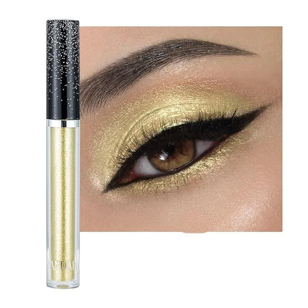 Liquid Glitter Eyeshadow Shining Eye Shadow Makeup Shimmer Long Lasting Quick-Drying (Gold) - Product Image