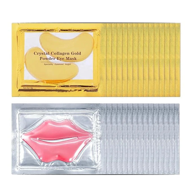 30 PCS Lip Mask Under Eye Mask 24K Gold Eye Mask,Moisturizing Nourishing Lip Mask for Dry Lips,Eye Patches for Puffy Eyes ...