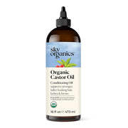 Sky Organics Organic Castor Oil for Hair, Lashes & Brows 100% Pure & Cold-Pressed USDA Certified Organic to Strengthen, Mo...