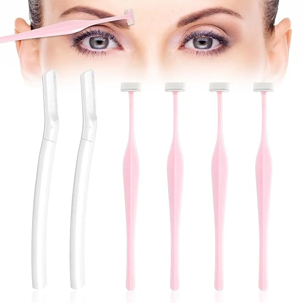 6pcs Eyebrow Razors for Women, Multipurpose Trimmers Set Precision Facial T Shape Shaver Hair Removal Tools Portable Face ...