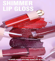 Shimmer Lip Gloss,Shine Liquid Lipstick Glossy Shimmer Finish, Glitter Sparkly Smooth Primer Lip Tint,Moisturizing Matte L...