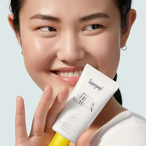 Supergoop! Mineral Sheerscreen SPF 30 PA+++, 0.5 fl oz - 100% Mineral, Broad Spectrum Face Sunscreen + Primer + Helps Filt...