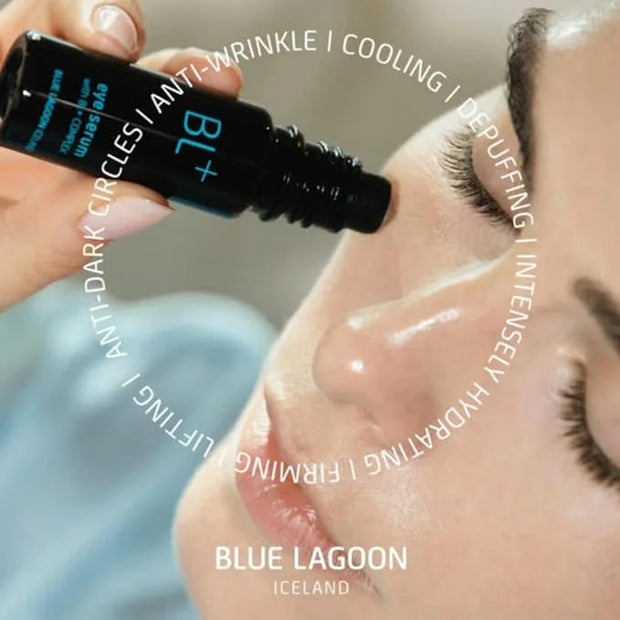 Blue Lagoon - BL+The Eye Serum For Dark Circles, Puffiness, Hydration - Cooling Roller Ball Applicator Firming Wrinkle Tre...