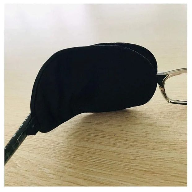Adult/Kids Silk Glasses Eye Mask Amblyopia Strabismus Lazy Eye Patches Treat Lazy Eye and Strabismus(Black) - Product Image