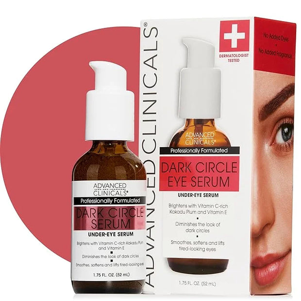 Advanced Clinicals Dark Circle Caffeine Under Eye Serum For Face With Hyaluronic Acid Moisturizer + Peptides | Brightening...