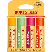 Burt's Bees Lip Balm - Original Beeswax, Cucumber Mint, Watermelon & Sweet Mandarin, With Responsibly Sourced Beeswax, Tin...