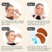 Vitamin C Under Eye Patches (30 Pairs), Under Eye Mask for Puffy Eyes, Appearance of Dark Circles, Smoothing & Hydration, ...