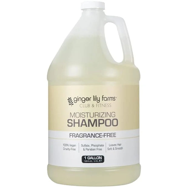 Ginger Lily Farms Club & Fitness Moisturizing Shampoo for All Hair Types, 100% Vegan & Cruelty-Free, Fragrance Free, 1 Gal...
