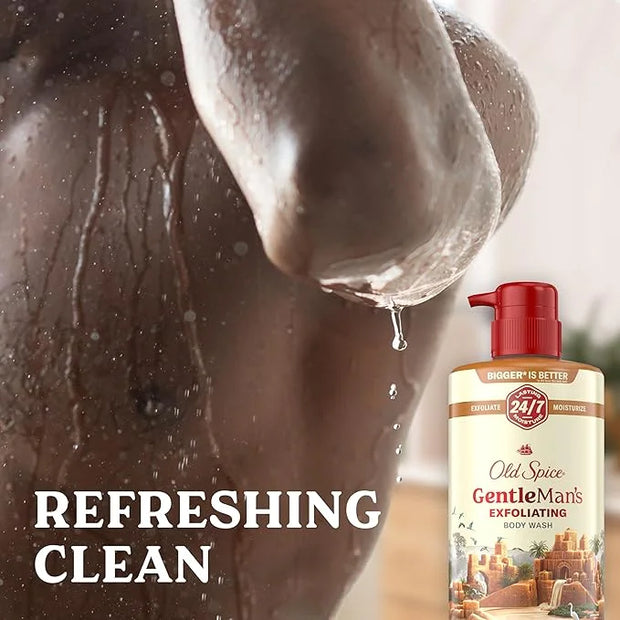 Old Spice GentleMan's Exfoliating & Moisturizing Body Wash for Men, 24/7 Shower Fresh with Long Lasting Scent, Renewing Vi...