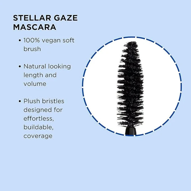 Pacifica Beauty, Stellar Gaze Length & Strength Black Mascara, For Volume and Length, Vitamin B + Coconut, Natural Lash Ef...