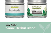 Banyan Botanicals Mint Cardamom Tooth Powder – Ayurvedic Fluoride-Free Toothpaste Alternative with Miswak & Activated Char...
