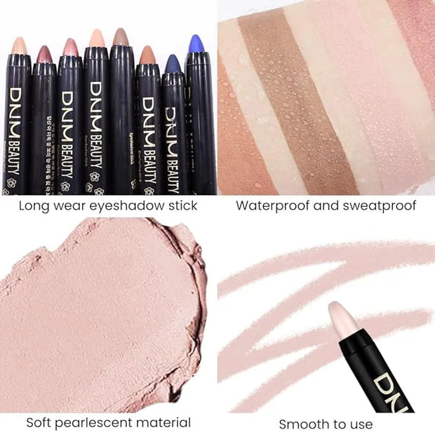 evpct Desert Matte Cream Eye Shadow Brightener Sticks Set for Eyes, Desert Matte Pencil Eye shadow Applicator Stick Pen Pa...