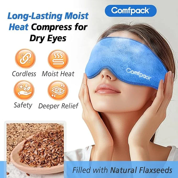 Eye Mask for Dry Eyes, Microwave Warm Compress for Eyes with Washable Cover, Remove Styes, Chalazion Therapy Heating Pad H...