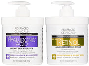 Advanced Clinicals Retinol Body Cream + Hyaluronic Acid Moisturizer 2pc Skincare Set | Face Cream & Body Lotion For Women ...