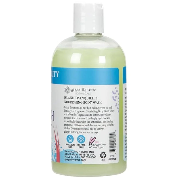 Ginger Lily Farms Botanicals Nourishing Body Wash, Island Tranquility, 100% Vegan & Cruelty-Free, Green Tea & Lemongrass S...