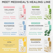 Mediheal Best Korean Sheet Mask - Vita Essential Face Mask 10 Sheets Vitamin Mask For All skin types Smoothing Tightening ...