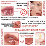6 Colors Lip Oil Set,Big Brush Head Lip Glow Oil,Moisturizing Shiny Lip Plumping Lip Gloss Oil,Non-sticky Long Lasting Hyd...