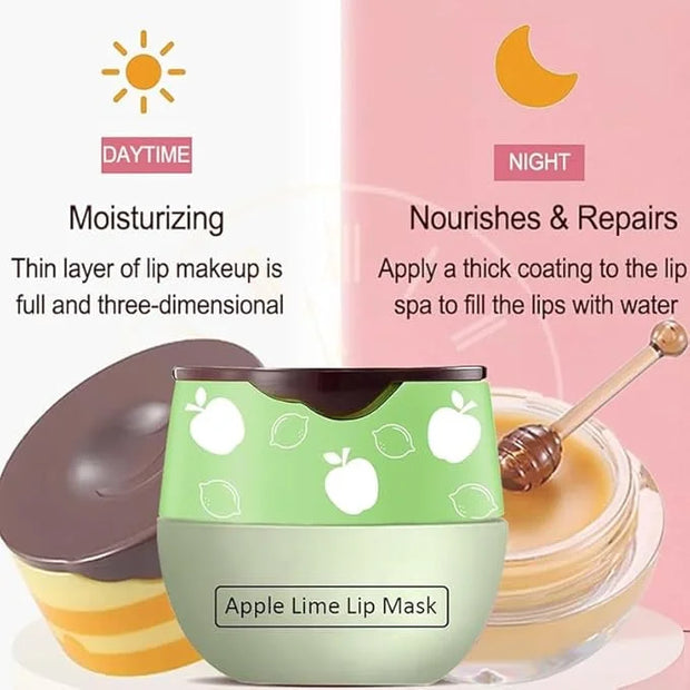 3PCS Bee Lip Balm Honey Pot,Honey&Apple Lime)