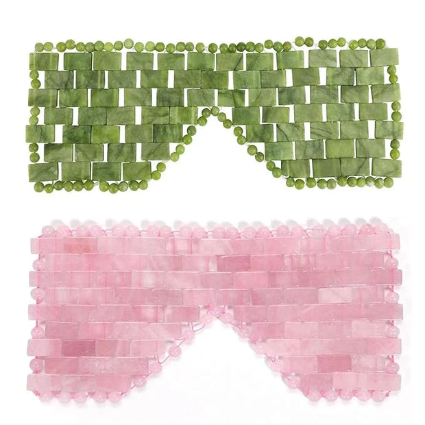 gemshan Rose Quartz Eye Mask & Jade Eye Mask Facial Maks for Relive Eliminate Puffiness Anti Aging Therapy Hot or Cold Usi...