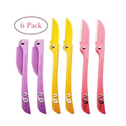 Limo Eyebrow Razor, Facial Hair Trimmer, 6 PCS - Purple+Yellow+Pink, Women's Facial Hair Maintenance, Sensitive Skin, Mode...