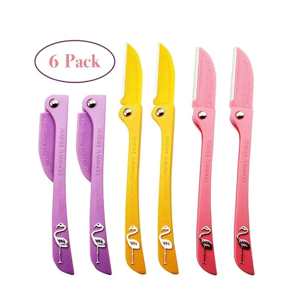 Limo Eyebrow Razor, Facial Hair Trimmer, 6 PCS - Purple+Yellow+Pink, Women's Facial Hair Maintenance, Sensitive Skin, Mode...