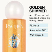 Pacifica Bronzing Body Oil – Crystal Bronze Shimmering Oil for Natural Sun-Kissed Glow, Hydrating Body Illuminator, Vanill...