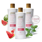 RAW SUGAR Moisture Loving Body Wash - Watermelon + Fresh Mint, Moisturizing & Refreshing Bath & Shower Gel, Sulfate-Free, ...