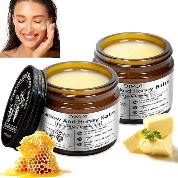 Tallow and Honey Balm for Skin Honey Butter Face & Body Cream For Skin Firming & Hydrating Balm Skin Care Tallow Face Mois...