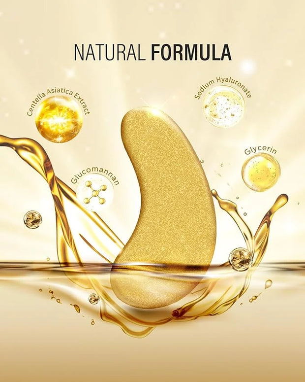 24K Gold Under Eye Patches (50 Pairs) & Q10 Anti-Wrinkle Night Cream, Pro-Retinol Face Moisturizer for Firming, Hydrating ...