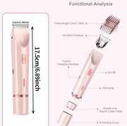 Dermave Bikini Shaver, Bikini Trimmer for Women, Glow Aura Electric Razor 2-in-1 Women's Body Shaver Dual Head Women's Tri...