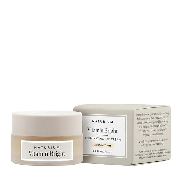 Naturium Vitamin Bright Illuminating Eye Cream, Under Eye Repair Cream for Dark Circles, with Vitamin K, Phyto-Complex, & ...