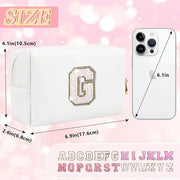Initial letter patch makeup bag,