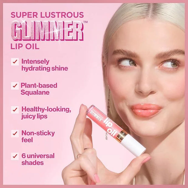 REVLON Super Lustrous Glimmer Lip Oil, Moisturizing & Tinted, Shiny Finish, Made with Plant-Based Squalane, 002 Miss Coral...