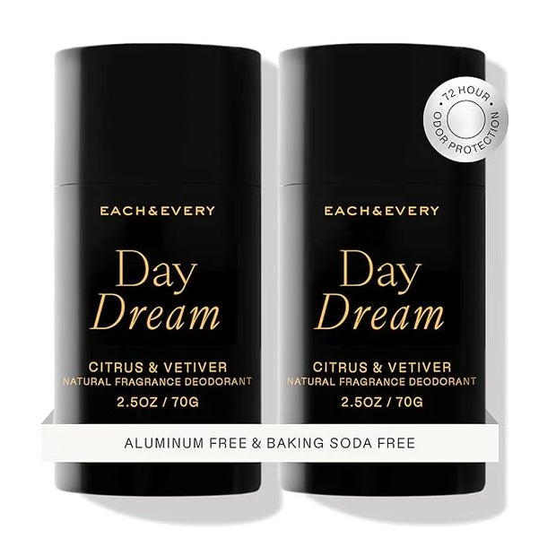 Each & Every Aluminum Free Deodorant for Women & Men, Citrus & Vetiver - All Natural Deodorant for Sensitive Skin, EWG Ver...