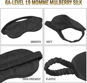 100% Natural Mulberry Soft Silk Sleep Mask, Light Blocking Eye Masks For Sleep, Night Blindfold Eye Mask Cover For Men And...