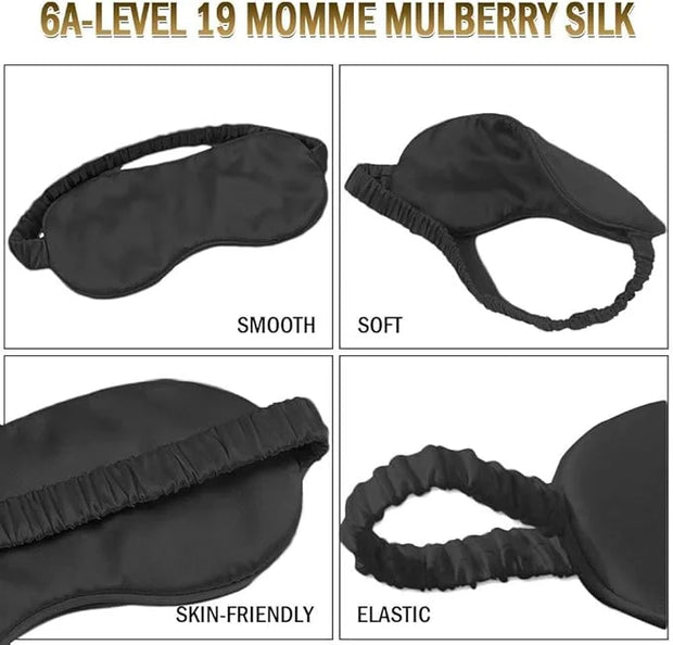 100% Natural Mulberry Soft Silk Sleep Mask, Light Blocking Eye Masks For Sleep, Night Blindfold Eye Mask Cover For Men And...