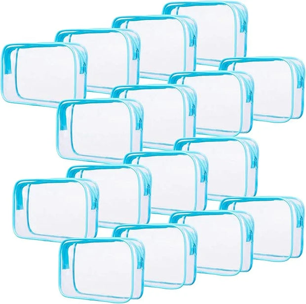 16 pcs clear makeup bags