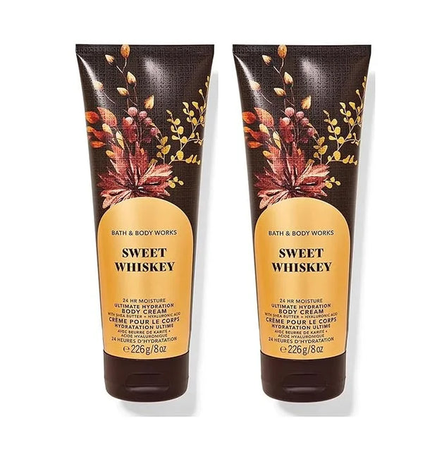 Bath & Body Works Ultimate Hydration Body Cream For Women 8 Fl Oz 2- Pack (8 Ounce (Pack of 2), Sweet Whiskey) - Product I...